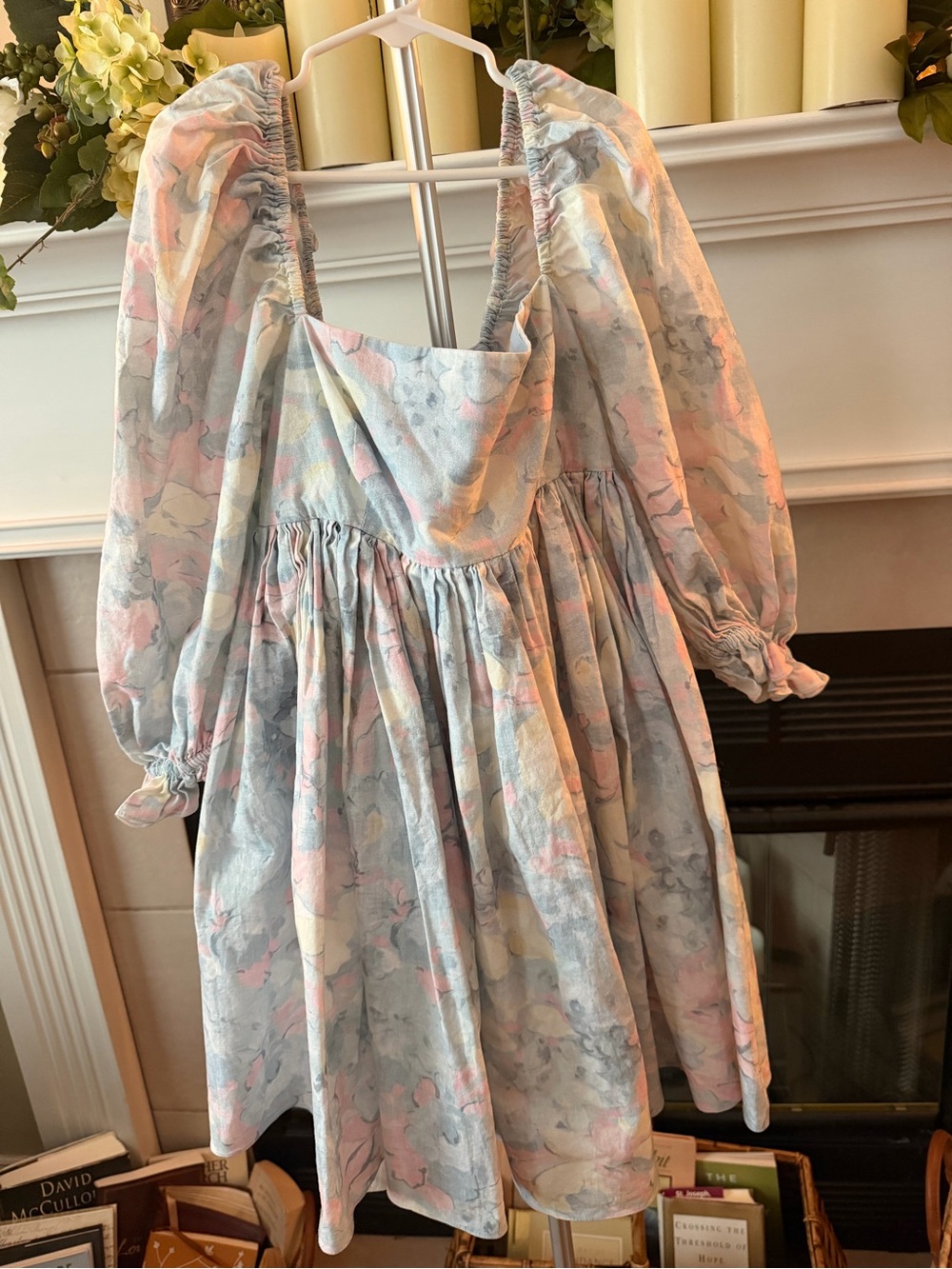 Selkie Monet Floral Puff-Sleeve Dress